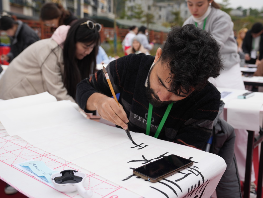 软笔书法写作现场