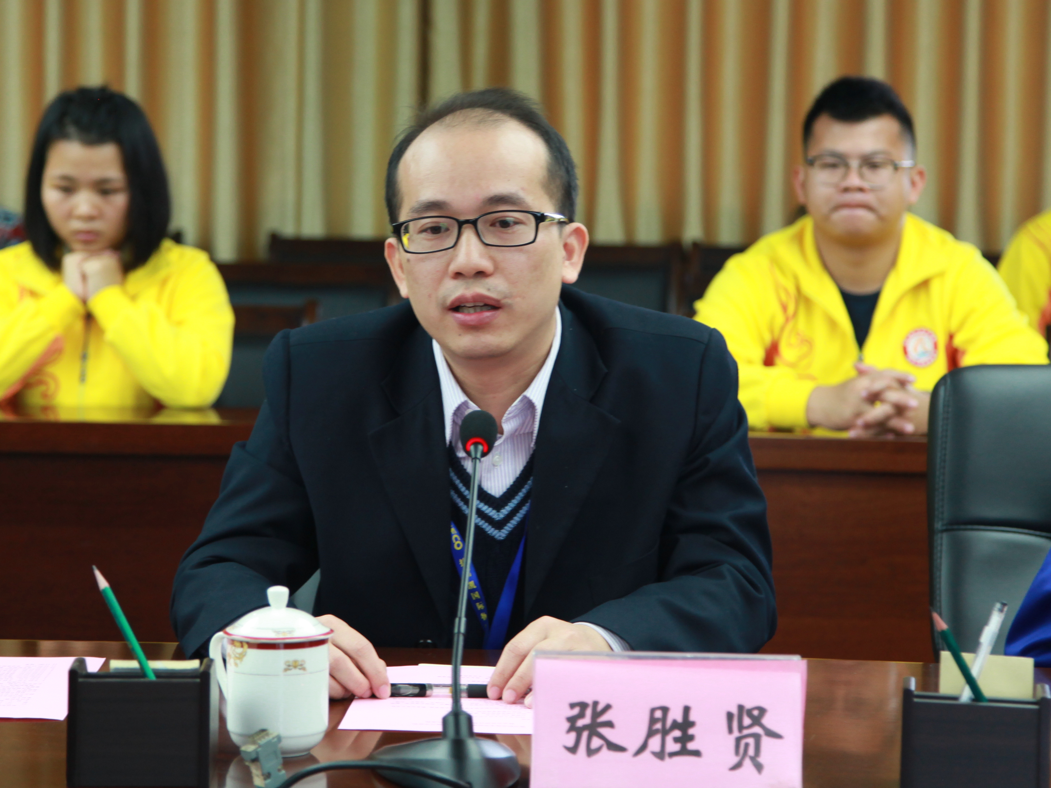 捷富凯物流（中国）有限公司柳州区域经理张胜贤对学徒制合作充满信心，并作了主旨讲话