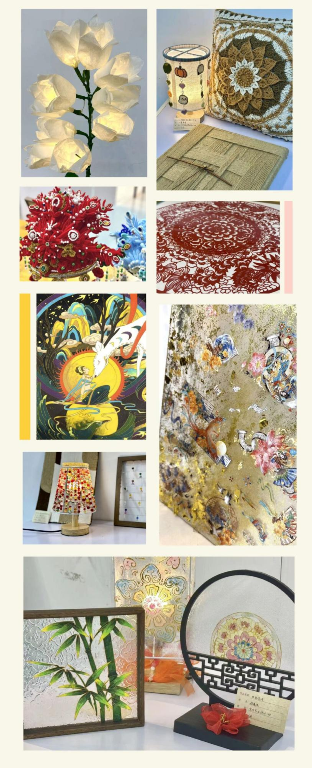 学生部分编织、掐丝、灯具作品
